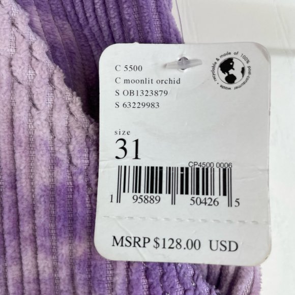 Free People Reese Pitched Straight Cord Jeans in Moonlit Orchid Size 31 NWT - Picture 9 of 10